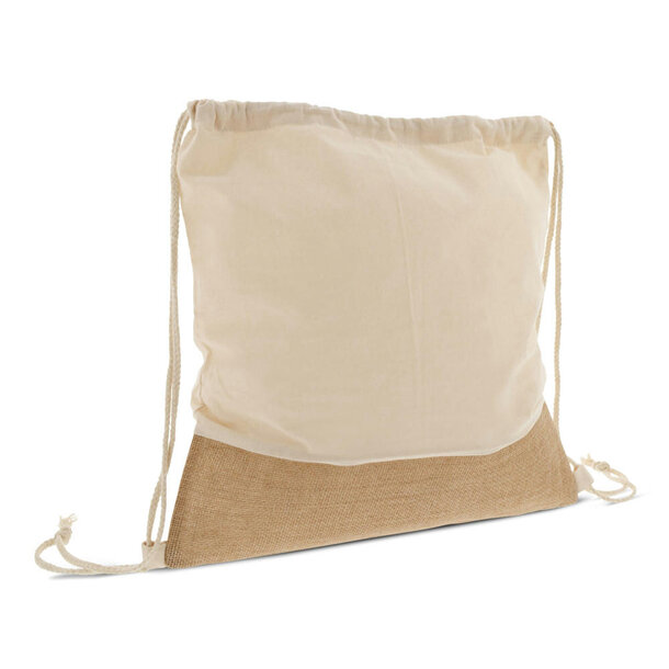 Rucksackbeutel Jute mit Baumwollschnüren 38x41cm