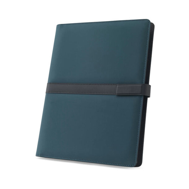 SANDERSON FOLDER. A4-Ordner aus PU (50% recycelt) mit Magnetverschluss und Notizblock mit linierten Seiten