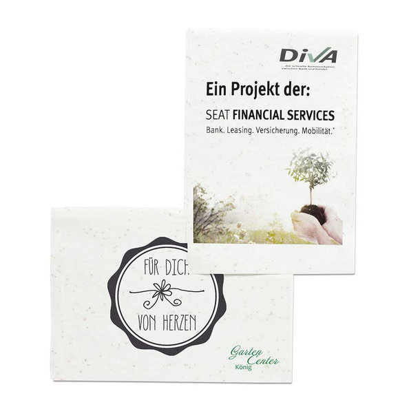 Samenpapier DIN A7 - Blumenmischung, Druck 4/4-c