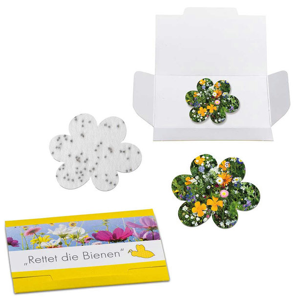 Samenpapier in Klappkärtchen - Blümchen
