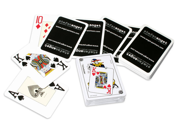 Pokerkarten mit Werberückseite