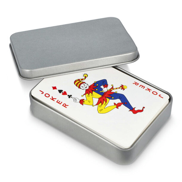 Spielkarten in Blechdose