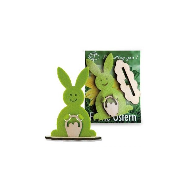 Steckfigur Hase in Werbekarte - Hase mit Laserung