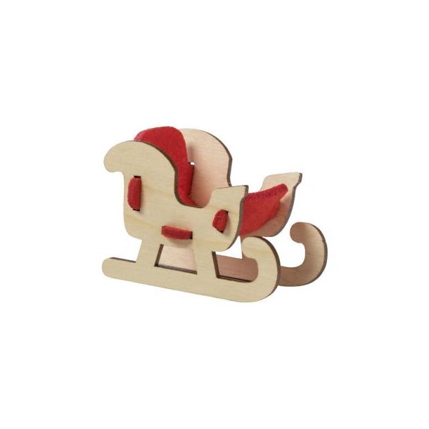 Steckfiguren-Karte Filz - Schlitten 4/4-c