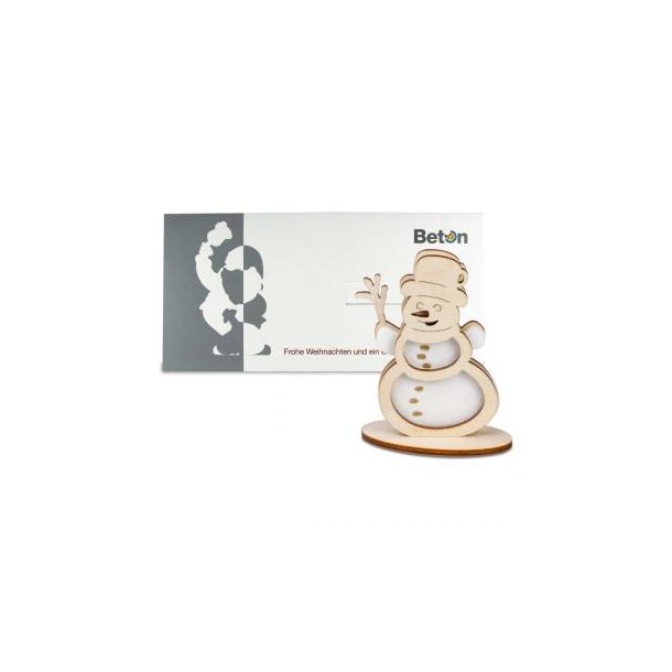 Steckfiguren-Karte Filz Premium - Schneemann Premium 4/4-c