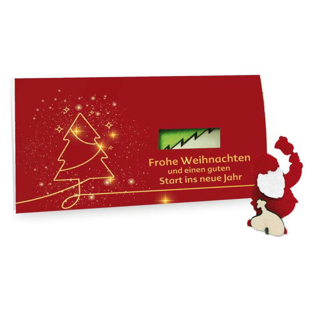 Steckfiguren-Karte Filz - Standard - Weihnachtsmann