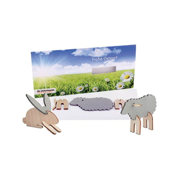 Steckfiguren-Karte Ostern - Lamm 4/0c