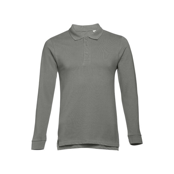 THC BERN II. Langarm-Poloshirt für Herren aus kardierter Baumwolle