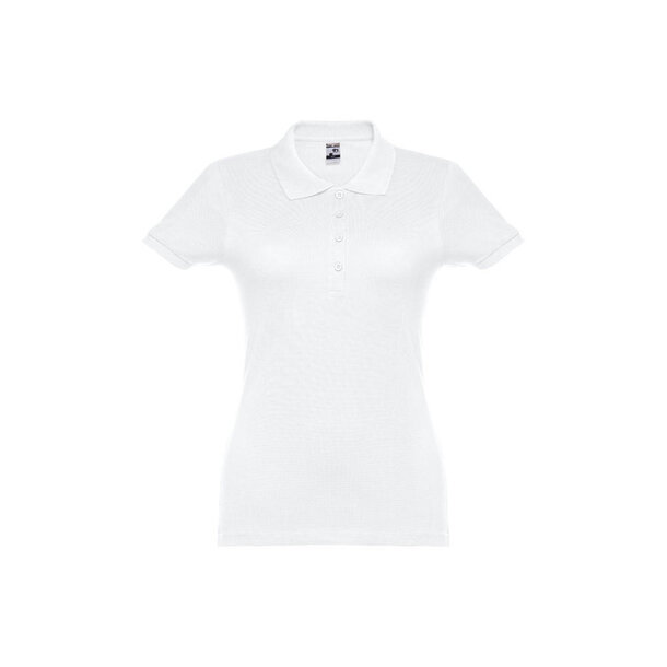 THC EVE WH. Kurzarm-Poloshirt mit Gürtel für Damen aus kardierter Baumwolle