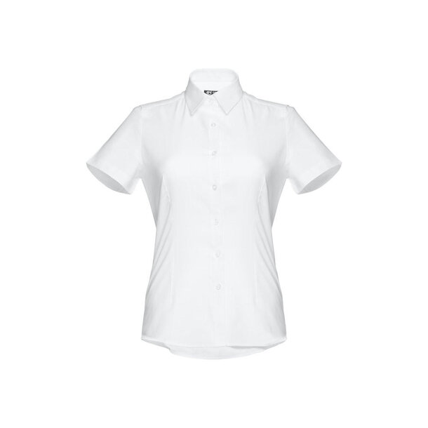 THC LONDON WOMEN WH. Kurzärmeliges Oxford-Hemd für Damen. Weiße Farbe