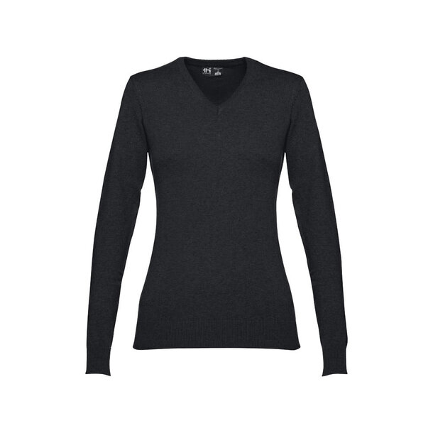 THC MILAN WOMEN. Pullover mit V-Ausschnitt für Damen aus Baumwolle und Polyamid