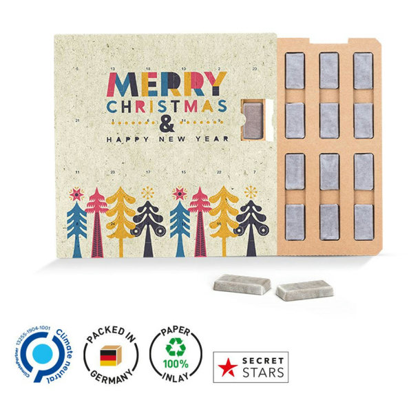 Täfelchen Adventskalender ECO Graspapier