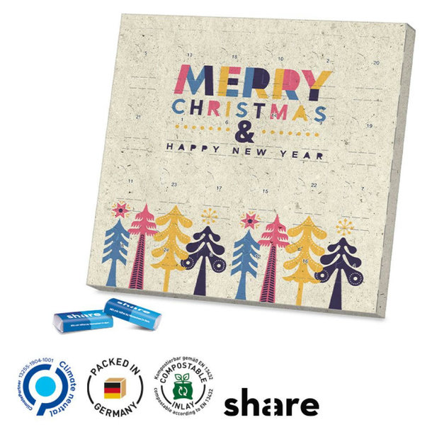 Täfelchen Adventskalender Graspapier