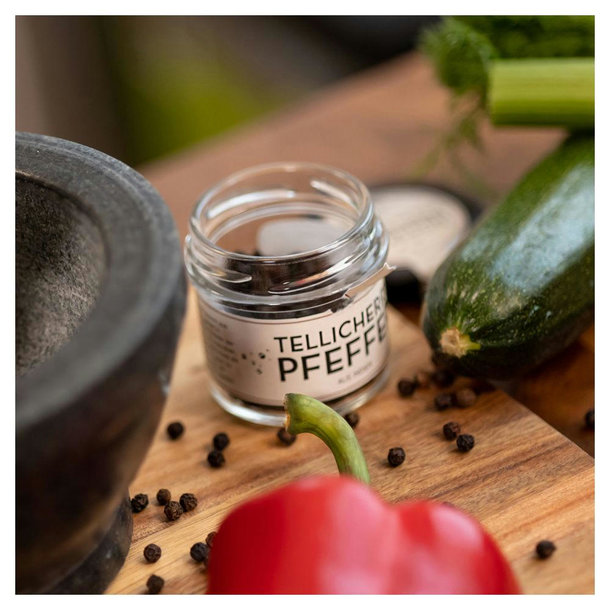 26 g Tellicherry Pfeffer ganz im Glas