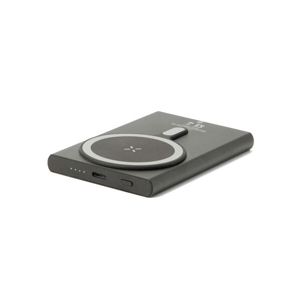 WRIGHT 5. Magnetische Powerbank mit Schnellladefunktion aus recyceltem Aluminium und recyceltem ABS, 5\'000 mAh