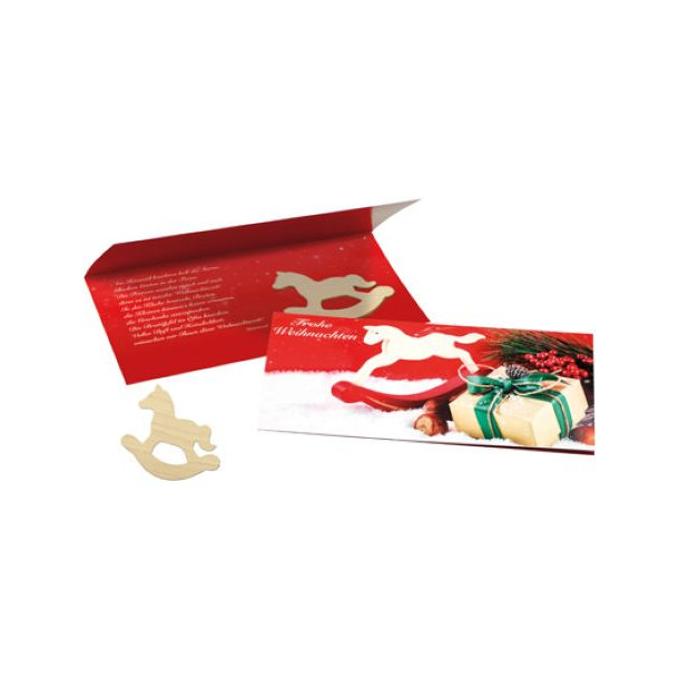 Weihnachtskarte Schaukelpferd