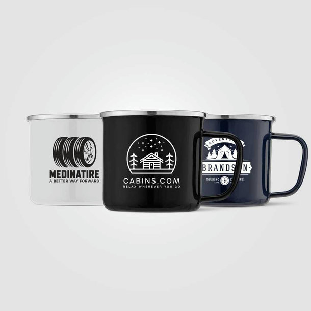 Wyoming - 385 ml Campfire Tasse mit Emaille-Beschichtung und Edelstahlrand