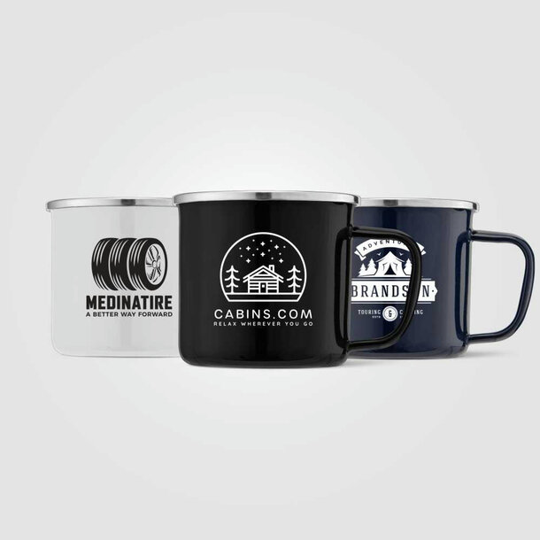 Wyoming - 385 ml Campfire Tasse mit Emaille-Beschichtung und Edelstahlrand