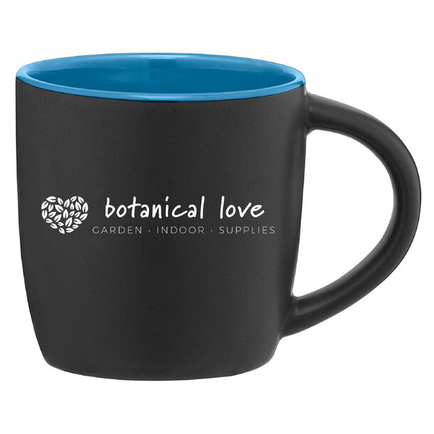 Zanzibar - 355 ml Keramiktasse - Mattschwarz mit Farbeffekt im Innenraum