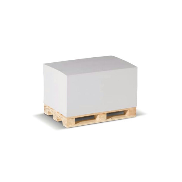 Zettelblock auf Holzpalette 12x8x6cm