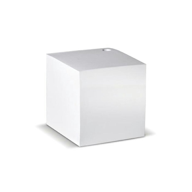 Zettelblock mit Bohrung 10x10x10cm