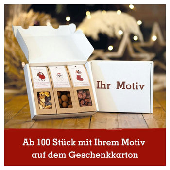 Geschenkkarton mit 3 Premium Snacks - Weihnachts-Edition
