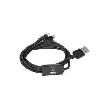 3-in-1 Ladekabel mit Beleuchtung REEVES-HAMPTONveredeltes Muster