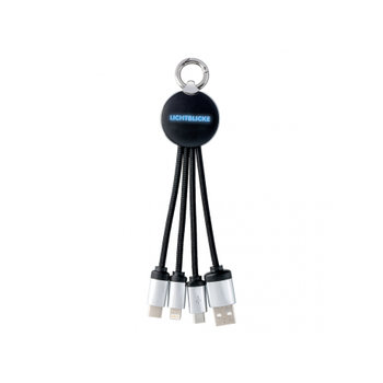 3-in-1 Ladekabel mit Beleuchtung REFLECTS-PUHALANIveredeltes Muster