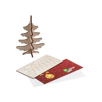 3D Holzpuzzle-Karte Tannenbaum mit Laserung