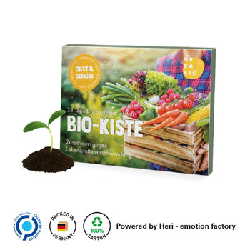 Adventskalender Eco XL Vollkartonhülle, weiß Samentütchen & Substrattabletten