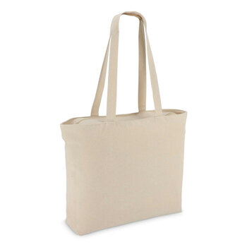 Baumwoll-Tragetasche mit Reißverschluss OEKO-TEX® 47 x 11 x 35cm 320g/m²