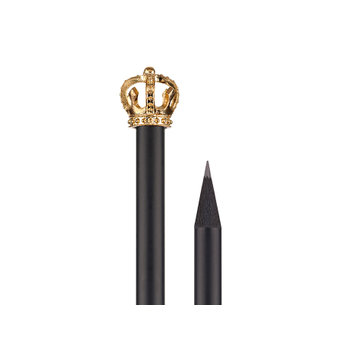 Bleistift, schwarzer Bleistift mit Krone