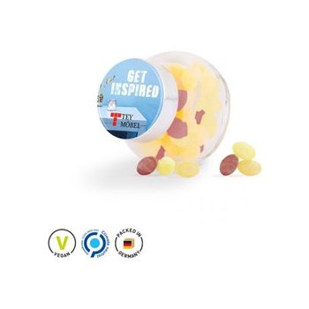 Bonbonglas Mini Doming weiß, Fruchtmix