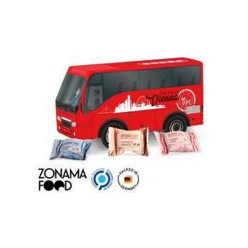 Bus Präsent Vollkartonhülle, weiß Zebra Bar Mini, 3 Sorten gemischt