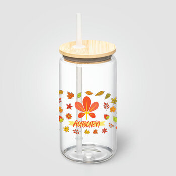 Cádiz Glasbecher mit Bambusdeckel - 500 ml