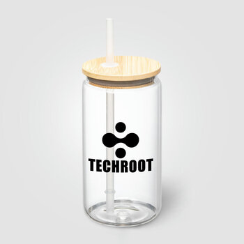 Cádiz Glasbecher mit Bambusdeckel - 500 ml