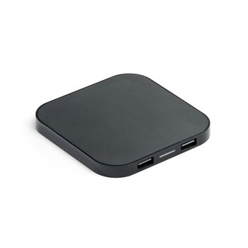 CAROLINE. Superschnelles 15W wireless Ladegerät mit HUB 2 USB-A Anschlüssen aus Recyceltes ABS (60% rABS)