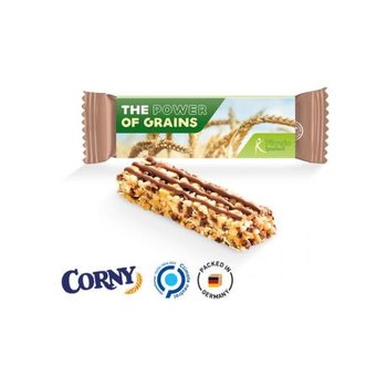 Corny Müsliriegel Werbeschuber aus weißem Karton Müsliriegel, free/Schoko
