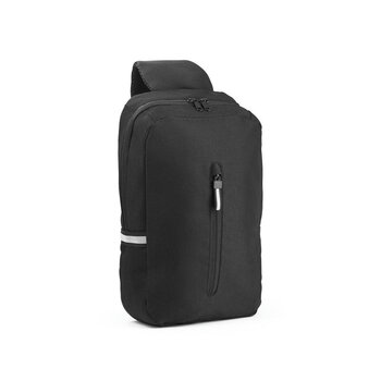DELFOS. Rucksack mit einem Schultergurt aus 300D recyceltem Polyester und 600D recyceltem Polyester, mit 210D-Futter aus recyceltem Polyester