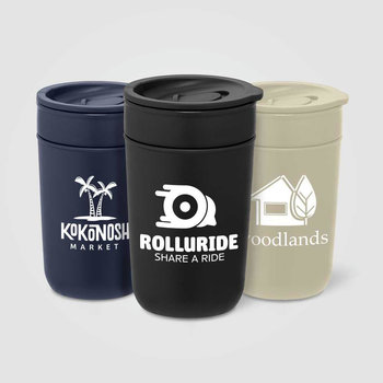 Danube - 355 ml Keramikbecher mit Außenwand & Deckel aus recyceltem Kunststoff