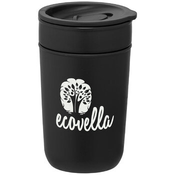 Danube - 355 ml Keramikbecher mit Außenwand & Deckel aus recyceltem Kunststoff