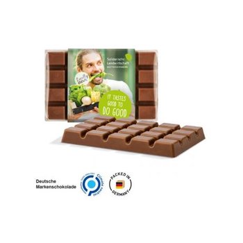 Design Schokolade aus weißem Papier Deutsche Markenschokolade, Alpenvollmilch