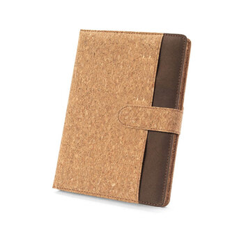 FIELDING. Mappe A5 aus Kork und recyceltem Polyester (100 % rPET) mit abnehmbarem Notizblock