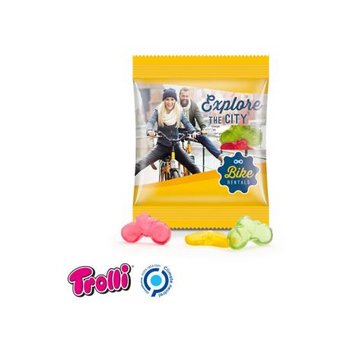 Fruchtgummi Minitüte 10g, "Fahrrad", transparent