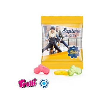 Fruchtgummi Minitüte 10g, "Fahrrad", weiß