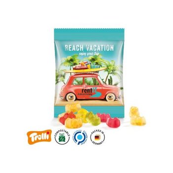 Fruchtgummi Minitüte 7 g kompostierbare Folie, weiß