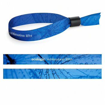 Gedrucktes Muster von Lanyard SUBLIMATION Slim II (15 mm) Armband aus recyceltem Polyester (100% rPET)