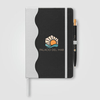 Grete Recycled PU Wave Pattern Journal Pen Set - A5
