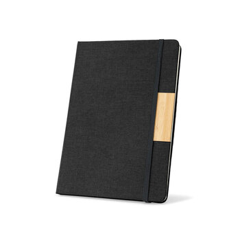 HOMERO. Set bestehend aus einem A5-Hardcover-Notizblock und einem Bambus-Kugelschreiber