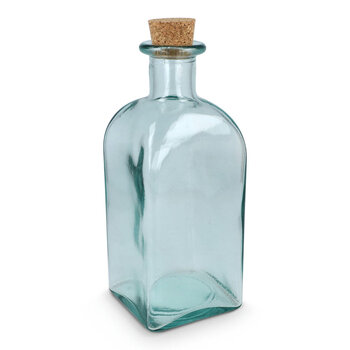 InSideOut Square Recycelte Glaswasserflasche ReuuZ mit Korkverschluss 1 l